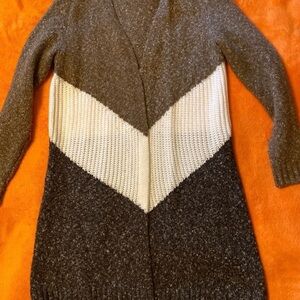 Apt. 9 Brown and Cream Chevron Cardigan